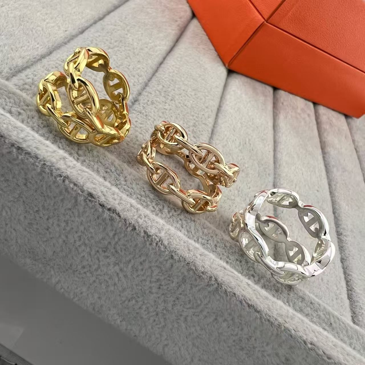[Polaidi ]GLOSSY FINISH SQUARE COMBINATION DOUBLE-LAYER PIG NOSE RING