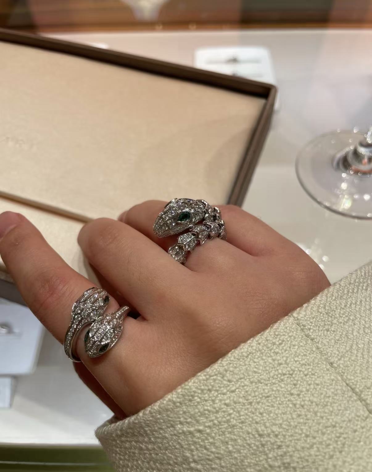 [Polaidi Jewelry]SERPENTI EMERALD SNAKE RING