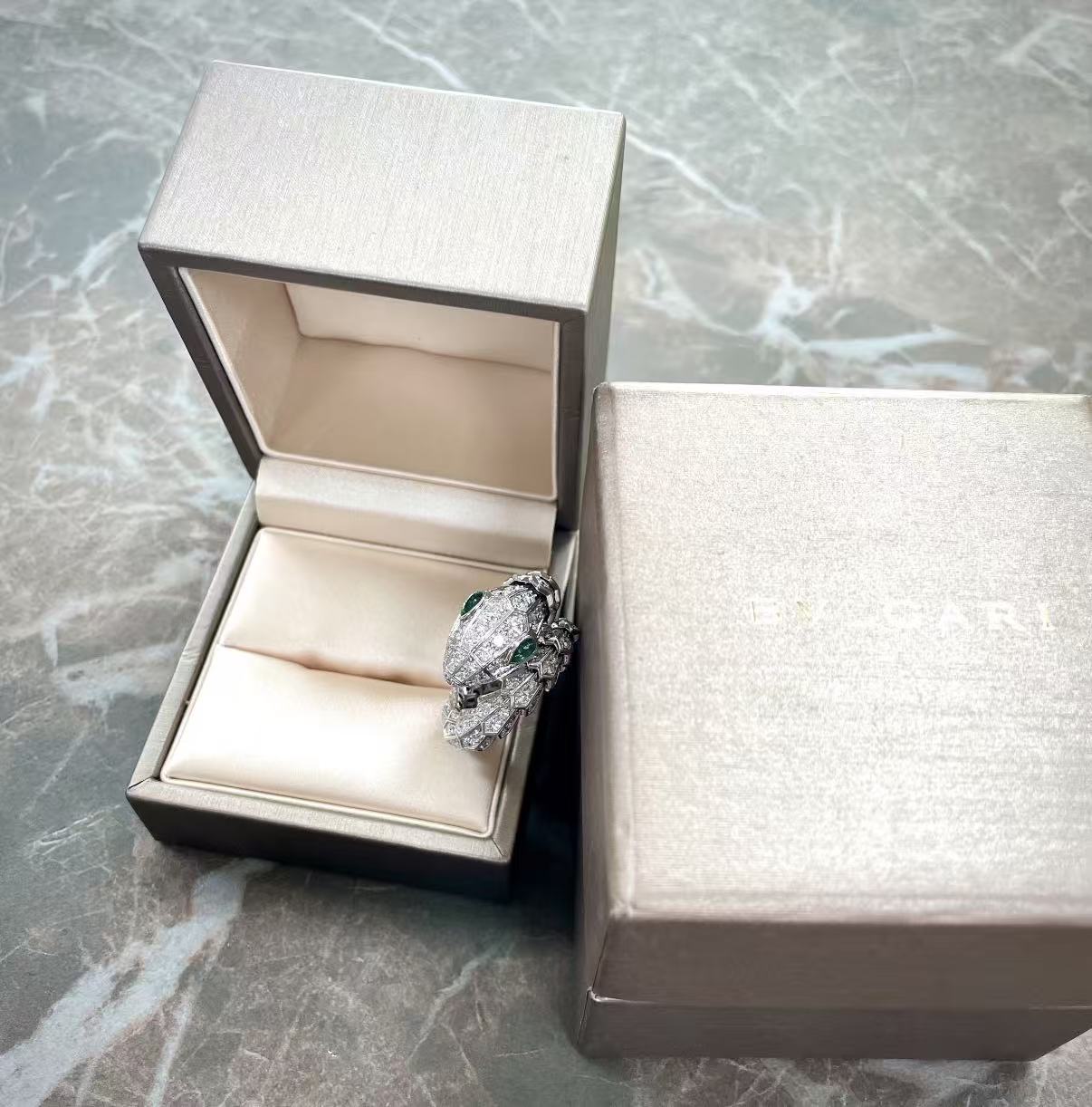 [Polaidi Jewelry]SERPENTI EMERALD SNAKE RING