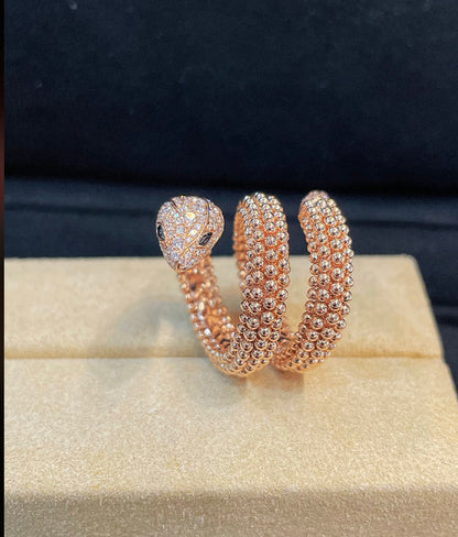 [Polaidi Jewelry]SERPENTI FULL DIAMOND SNAKE RING