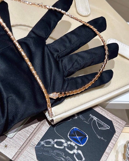 [Polaidi Jewelry]SERPENTI VIPER SERIES ROSE GOLD SNAKE NECKLACE