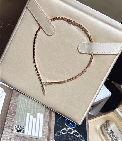 [Polaidi Jewelry]SERPENTI VIPER SERIES ROSE GOLD SNAKE NECKLACE