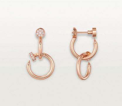 [Polaidi Jewelry]NAIL COLLECTION DIAMOND SET DOUBLE HOOP EARRINGS