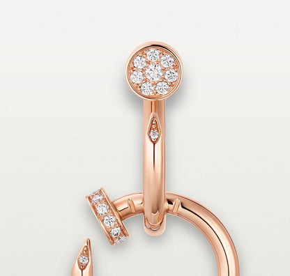 [Polaidi Jewelry]NAIL COLLECTION DIAMOND SET DOUBLE HOOP EARRINGS