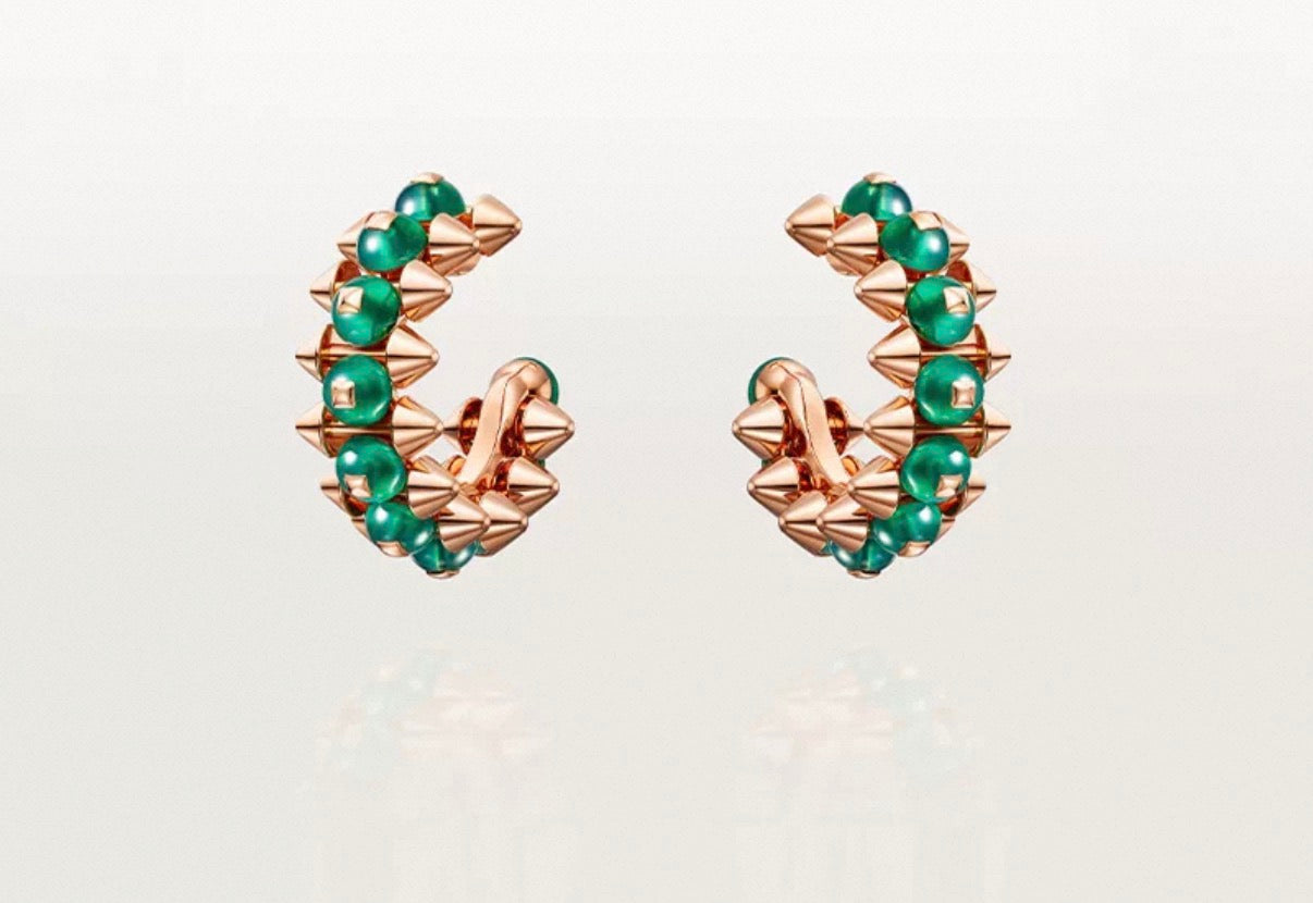 [Polaidi Jewelry]CLASH COLLECTION AGATE CHALCEDONY STUD EARRINGS