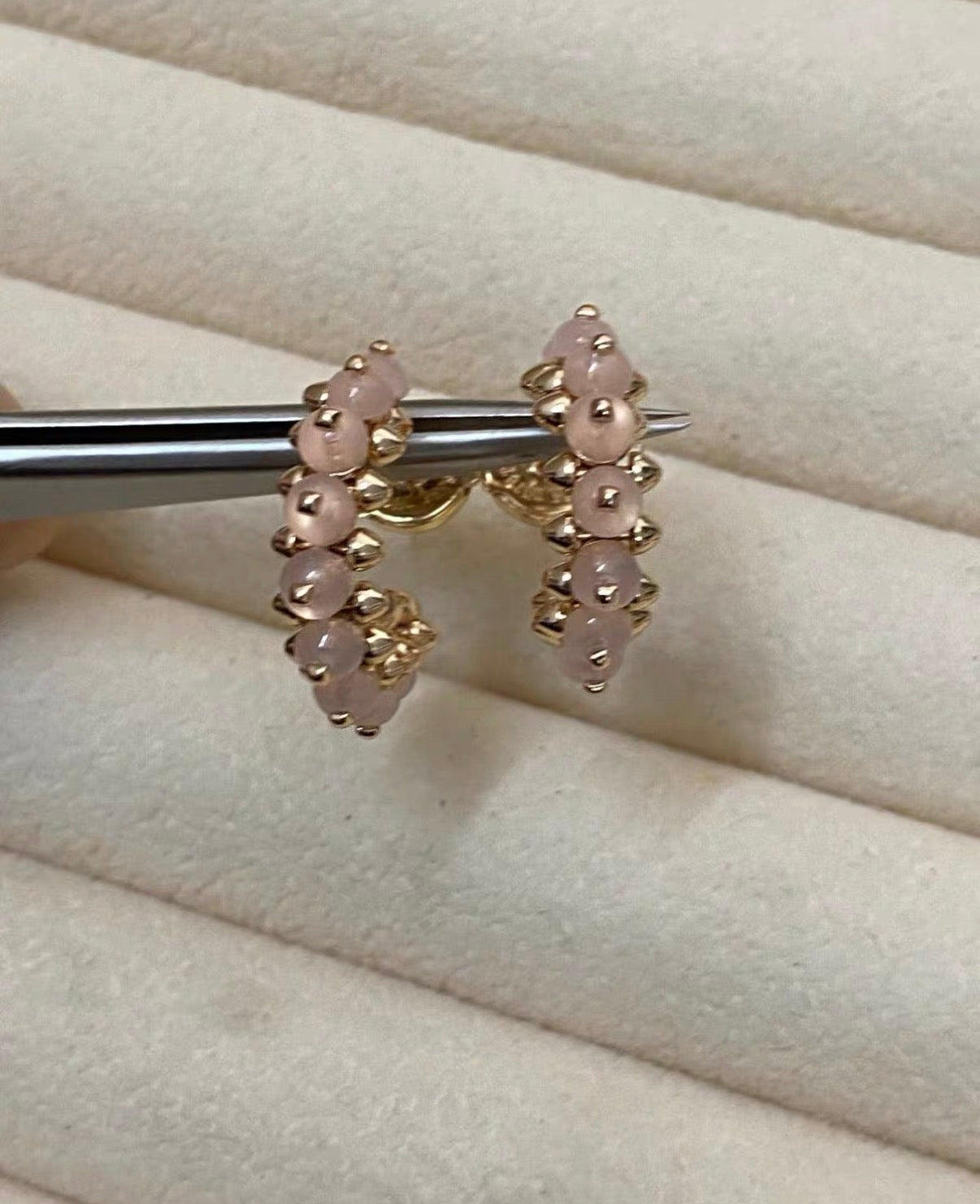 [Polaidi Jewelry]CLASH COLLECTION AGATE CHALCEDONY STUD EARRINGS