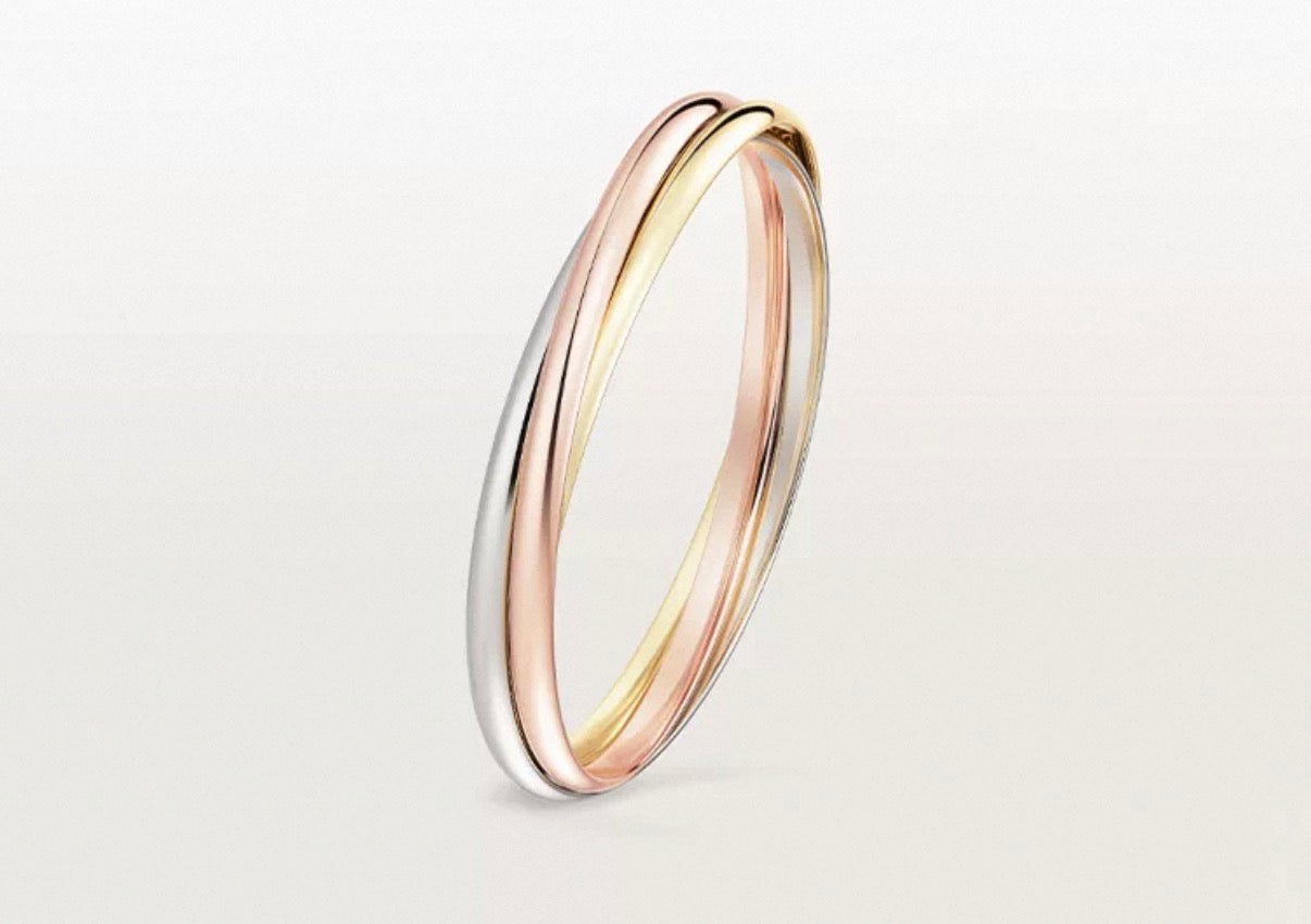 [Polaidi]TRINITY COLLECTION CLASSIC THREE-COLOUR GOLD TRIPLE BAND BANGLE
