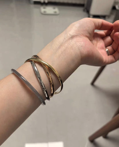 [Polaidi]TRINITY COLLECTION CLASSIC THREE-COLOUR GOLD TRIPLE BAND BANGLE