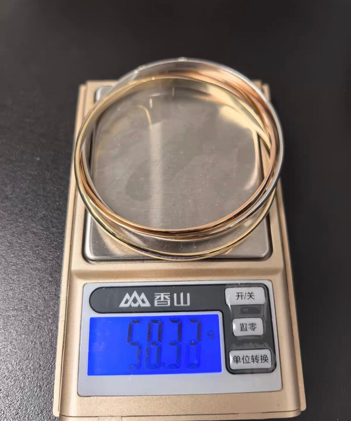 [Polaidi]TRINITY COLLECTION CLASSIC THREE-COLOUR GOLD TRIPLE BAND BANGLE