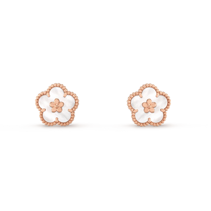 [：Polaidi Jewelry]LUCKY PINK GOLD WHITE MOP EARRINGS