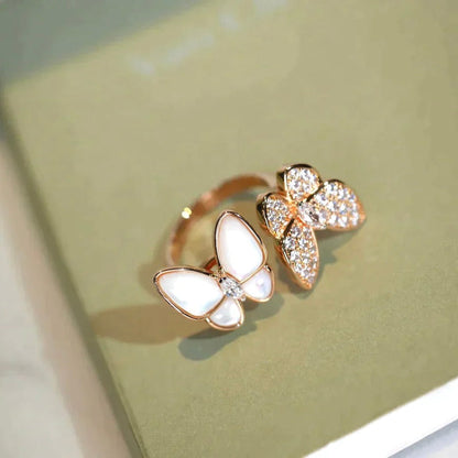 [Polaidi Jewelry]TWIN BUTTERFLY DIAMOND MOP RING