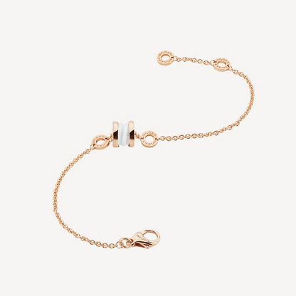 [Polaidi Jewelry]ZERO 1 SOFT PINK GOLD AND WHITE CERAMIC BRACELET
