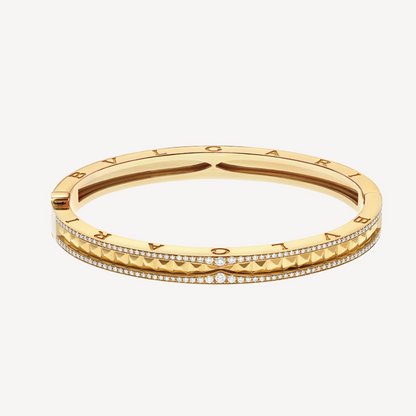 [Polaidi Jewelry]ZERO 1 SPIRAL AND PAVED DIAMOND GOLD BRACELET
