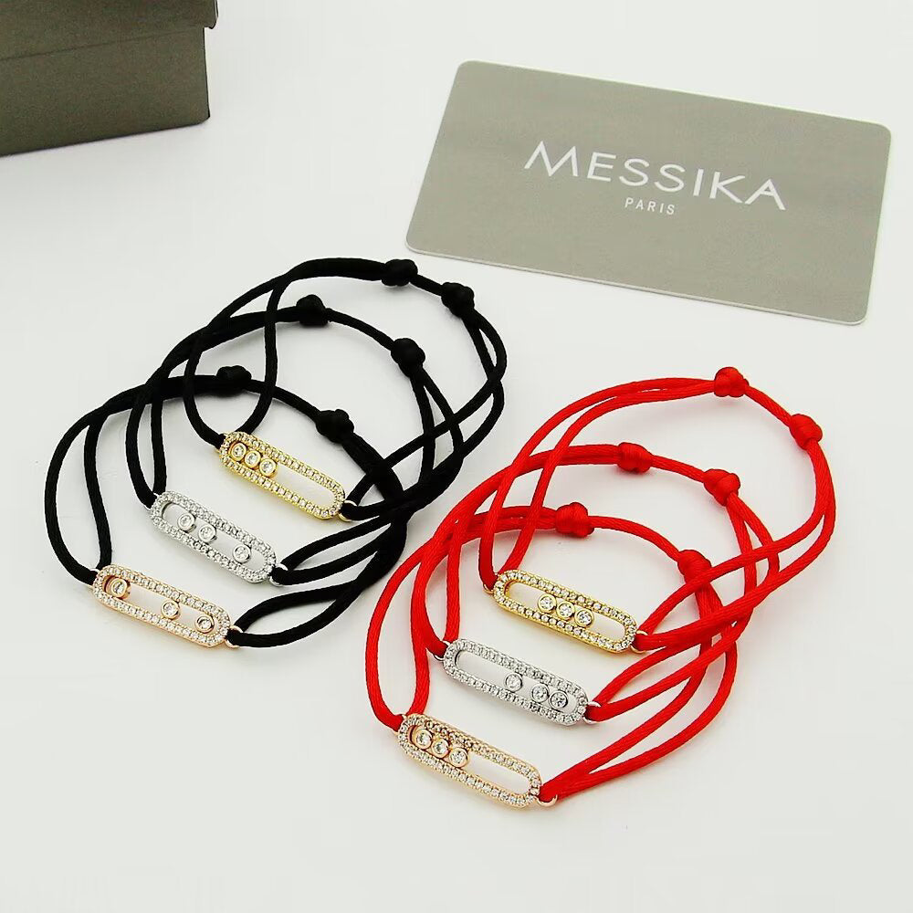 [Polaidi Jewelry]Messika Care(s) pink cord pav¨¦ bracelet