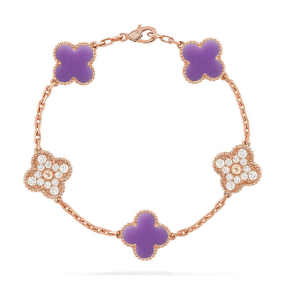 [Polaidi Jewelry]CLOVER 5 MOTIF LIGHT PURPLE BRACELET COLLECTION