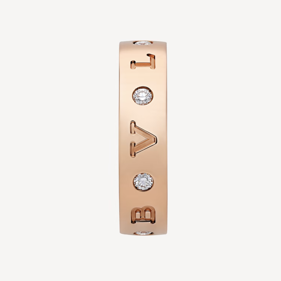 [Polaidi Jewelry]ZERO 1 ESSENTIAL PINK GOLD BAND WITH DIAMONDS RING