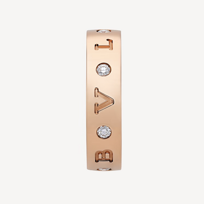 [Polaidi Jewelry]ZERO 1 ESSENTIAL PINK GOLD BAND WITH DIAMONDS RING