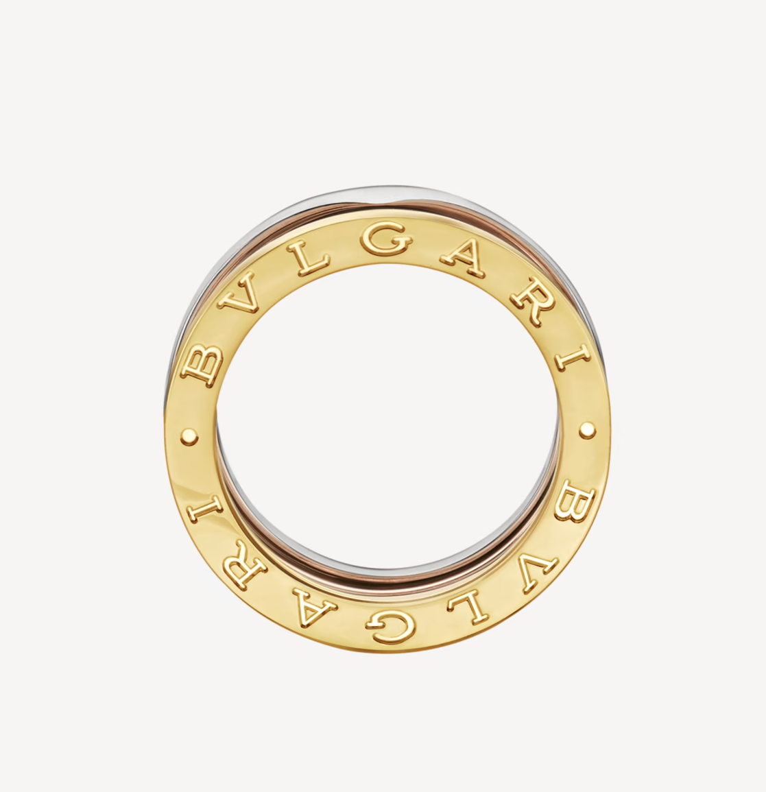 [Polaidi Jewelry]ZERO 1 THREE-BAND ROSE WHITE AND YELLOW RING