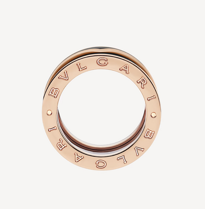 [Polaidi Jewelry]ZERO 1 TWO-BAND WITH MATTE BLACK CERAMIC PINK GOLD RING