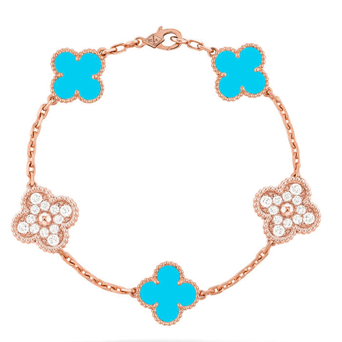 [Polaidi Jewelry] CLOVER 5 MOTIF TURQUOISE BRACELET COLLECTION