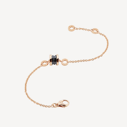 [Polaidi Jewelry]ZERO 1 SOFT PINK GOLD AND BLACK CERAMIC BRACELET