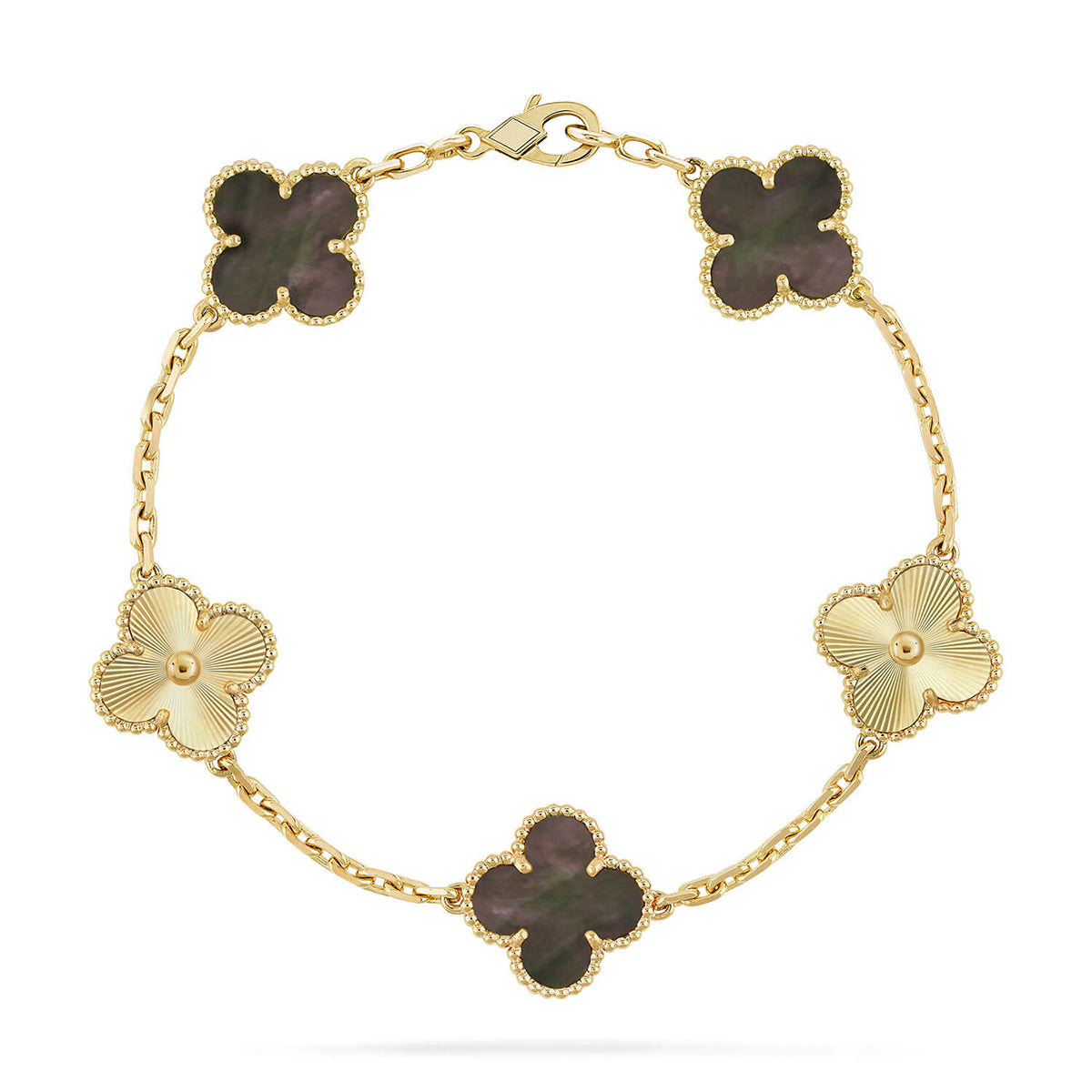 [Polaidi Jewelry] CLOVER 5 MOTIF GRAY MOP BRACELET COLLECTION