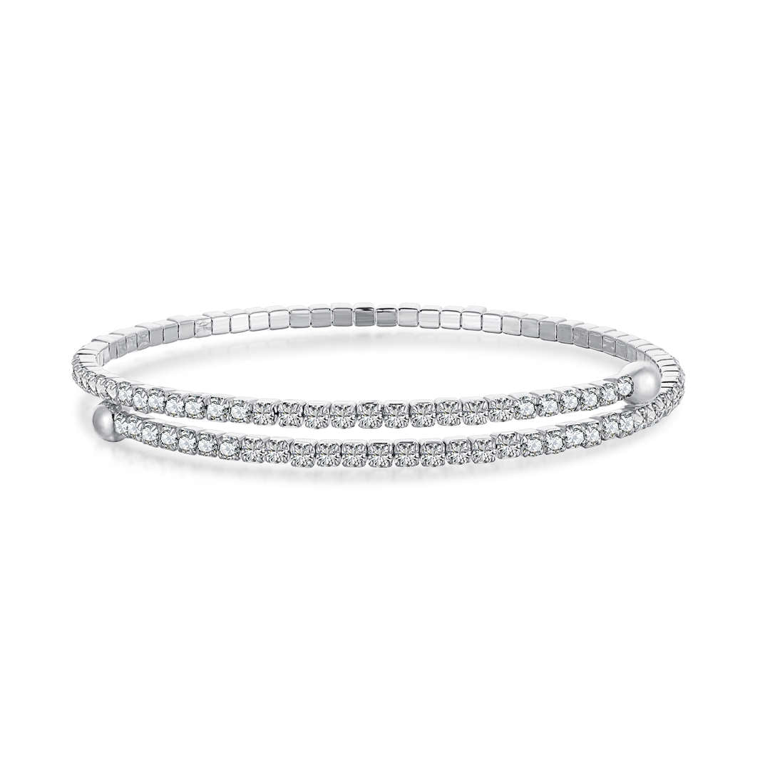 [Polaidi Jewelry]Row of Diamonds Round Fashion Bracelet