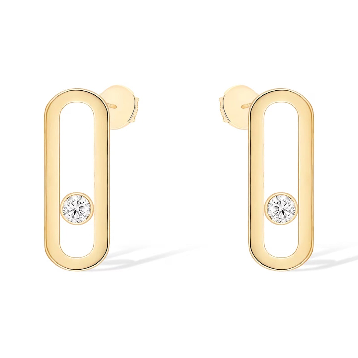 [Polaidi Jewelry]MOVE UNO SMALL 1 DIAMOND EARRINGS