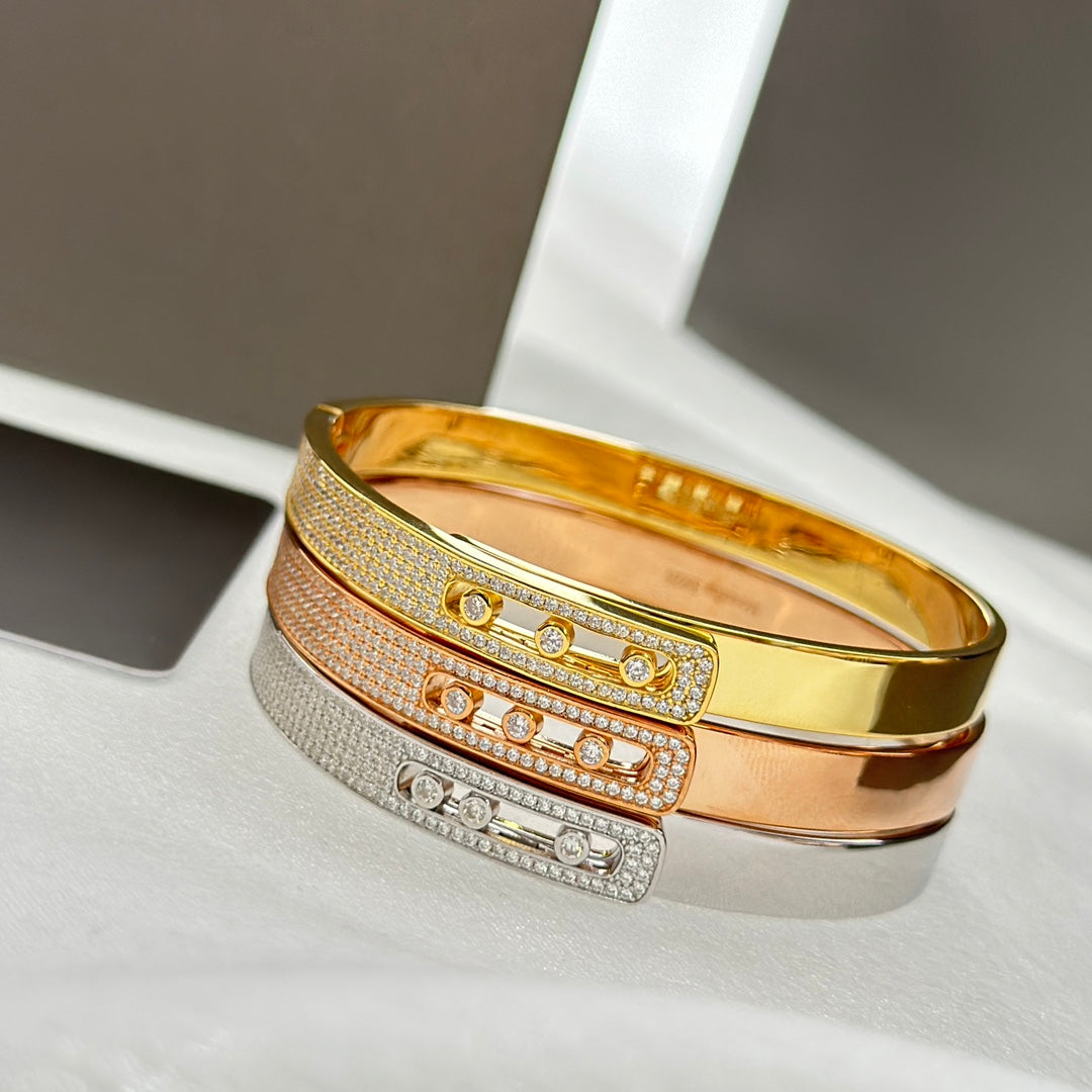 [Polaidi Jewelry]Move Noa Rose Gold Pav¨¦ Diamond Bangle Bracelet