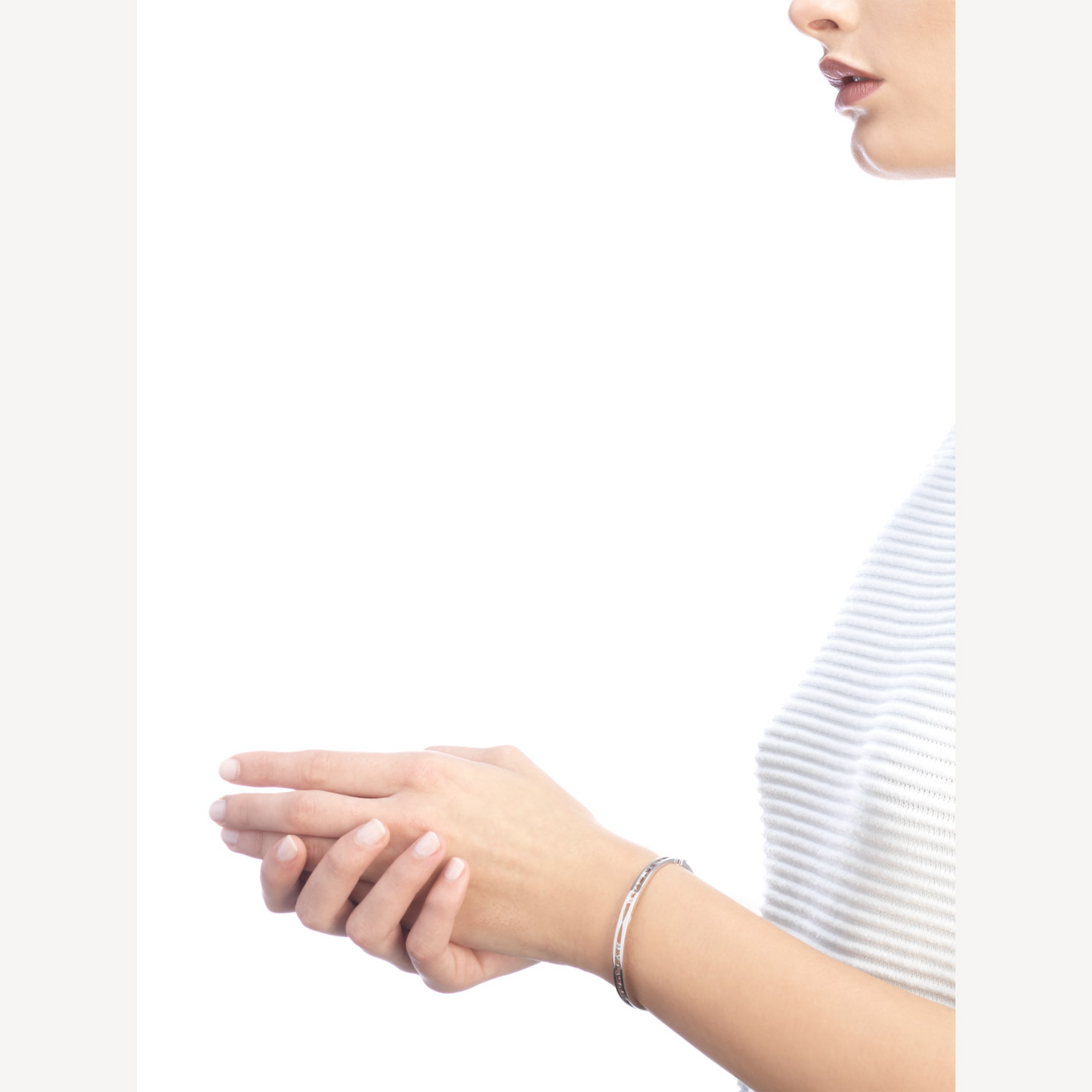[Polaidi Jewelry]ZERO 1 SPIRAL LOGO SILVER BRACELET
