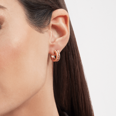 [Polaidi Jewelry]ZERO 1 ROCK GOLD EARRINGS WITH STUDDED SPIRAL AND PAVED DIAMONDS