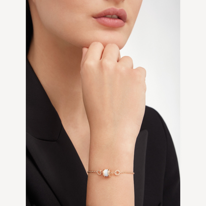 [Polaidi Jewelry]ZERO 1 SOFT PINK GOLD AND WHITE CERAMIC BRACELET