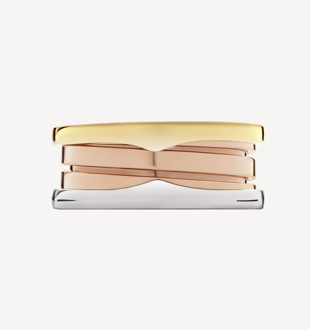 [Polaidi Jewelry]ZERO 1 THREE-BAND ROSE WHITE AND YELLOW RING