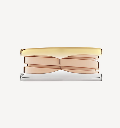 [Polaidi Jewelry]ZERO 1 THREE-BAND ROSE WHITE AND YELLOW RING