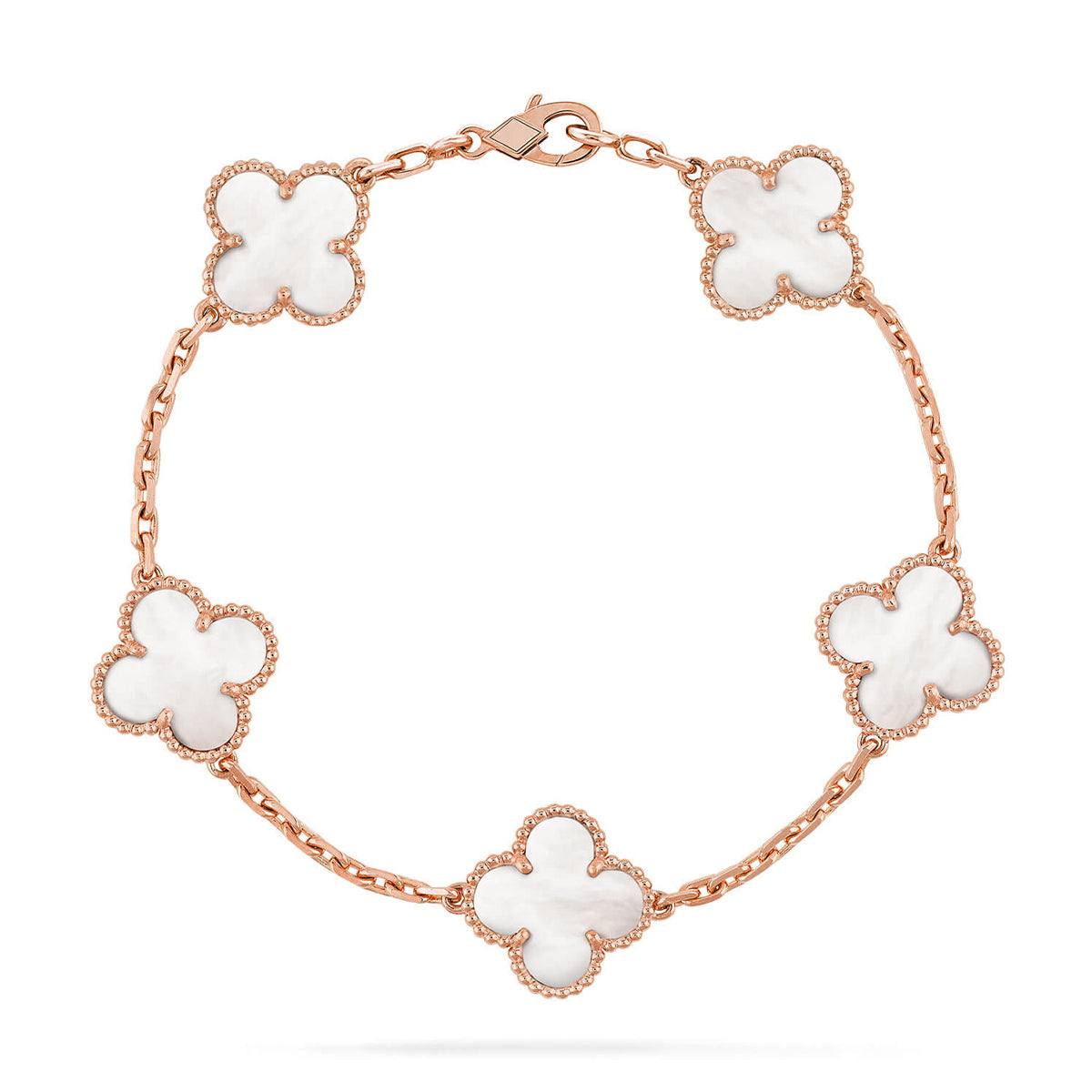 [Polaidi Jewelry]CLOVER WHITE PEARL MOP 5 MOTIF BRACELET COLLECTION