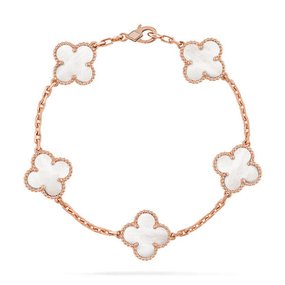 [Polaidi Jewelry]CLOVER WHITE PEARL MOP 5 MOTIF BRACELET COLLECTION
