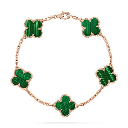 [Polaidi Jewelry] CLOVER 5 MOTIF MALACHITE BRACELET COLLECTION