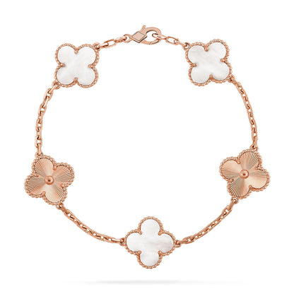 [Polaidi Jewelry]CLOVER WHITE PEARL MOP 5 MOTIF BRACELET COLLECTION