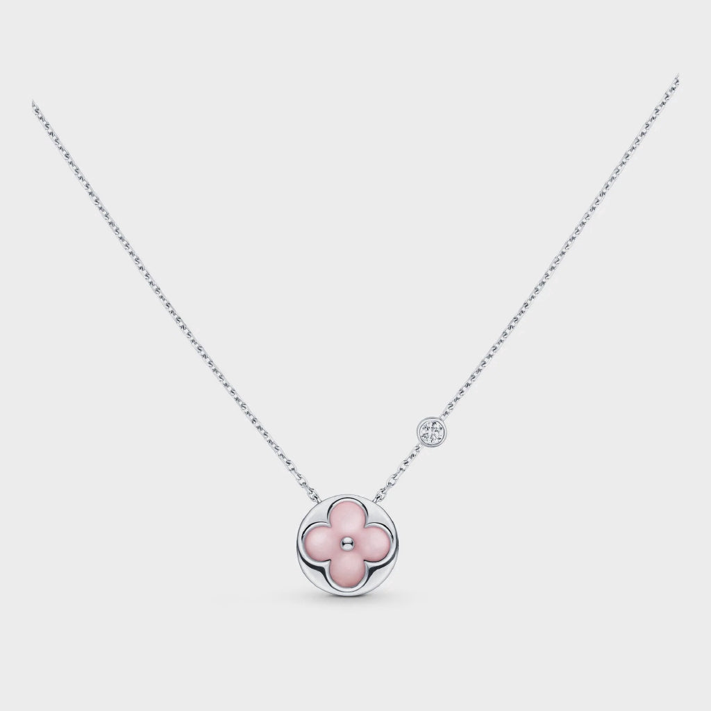 [：Polaidi Jewelry]SUN MOTIF PINK MOP SILVER BRACELET
