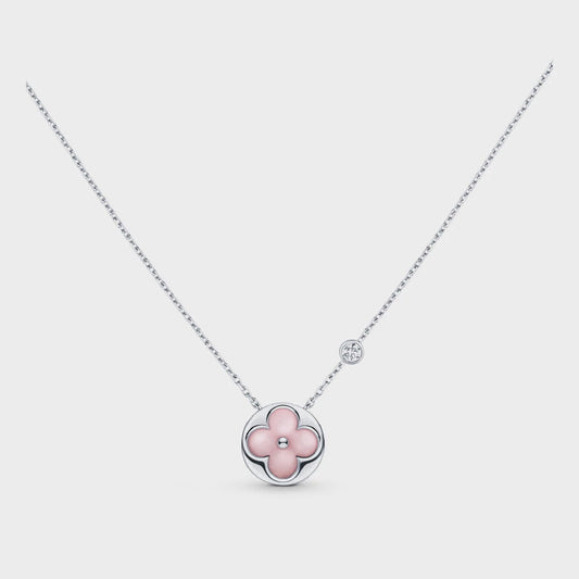 [：Polaidi Jewelry]SUN MOTIF PINK MOP SILVER BRACELET