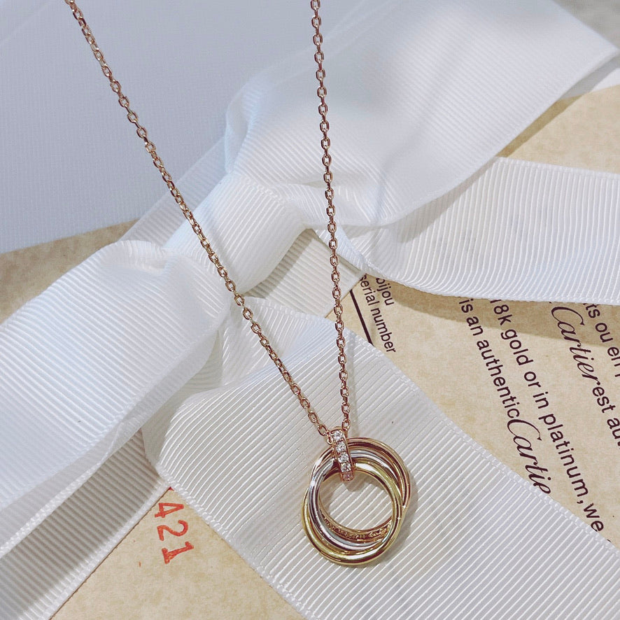 [：Polaidi Jewelry]TRINITY NECKLACE GOLD  DIAMONDS（副本）