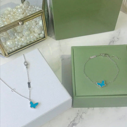 [：Polaidi Jewelry]BUTTERFLY TURQUOISE BUTTERFLY BRACELET SILVER