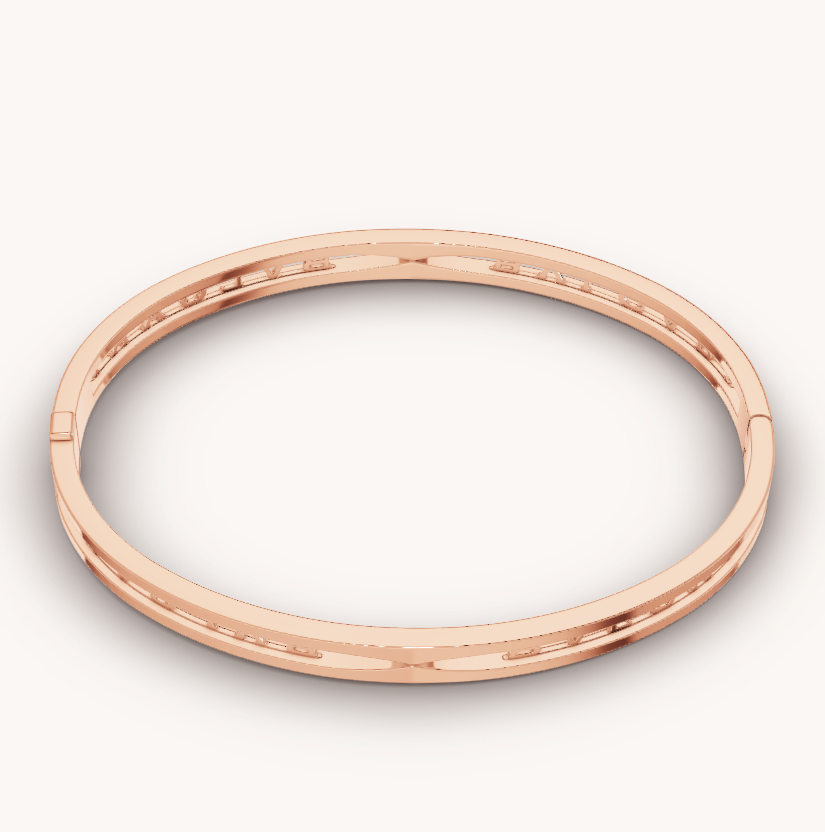 [Polaidi Jewelry]ZERO 1 SPIRAL LOGO PINK GOLD BRACELET