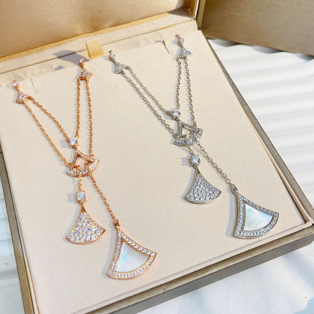 [Polaidi Jewelry]DREAM NECKLACE WHITE MOP FULL DIAMOND