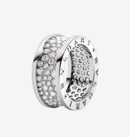[Polaidi Jewelry]ZERO 1 WITH PAVED DIAMONDS ON THE SPIRAL RING