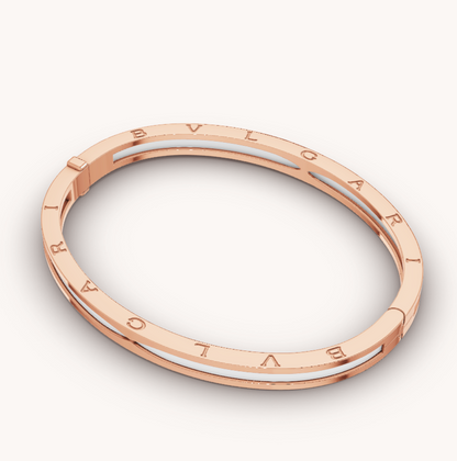 [Polaidi Jewelry]ZERO 1 PINK GOLD WITH WHITE CERAMIC BRACELET