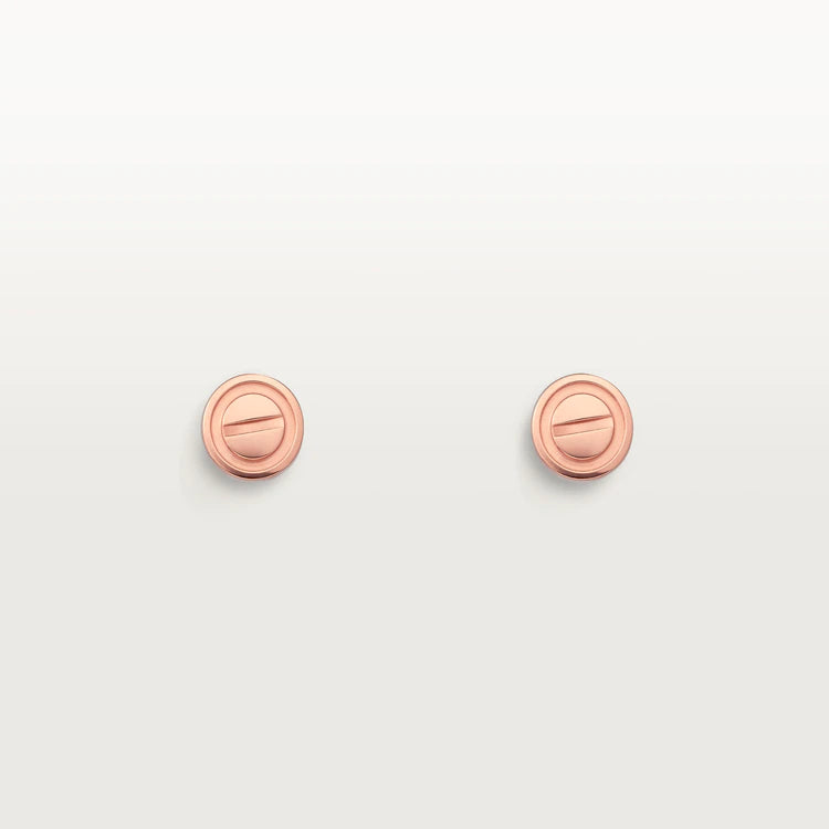 [：Polaidi Jewelry]LOVE EARRINGS PINK GOLD 10MM