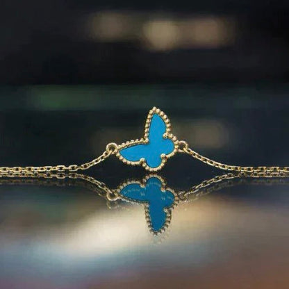 [：Polaidi Jewelry]バタフライ ターコイズ バタフライブレスレット