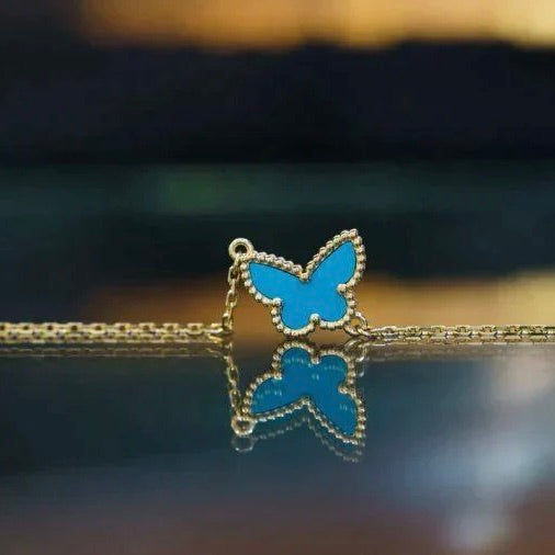 [：Polaidi Jewelry]バタフライ ターコイズ バタフライブレスレット