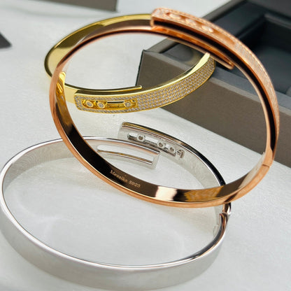 [Polaidi Jewelry]Move Noa Rose Gold Pav¨¦ Diamond Bangle Bracelet